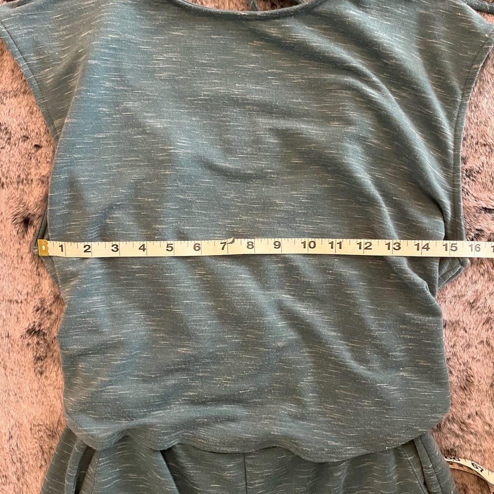 Bucket List Wide Leg Heather Light Blue Jumpsuit Small EUC Pockets Lounge Sweats - Picture 13 of 15